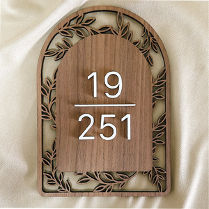 Home Unit Number 3D Arch Leaf