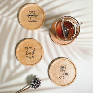 Customised Wood Coasters [Positive Pun Series]