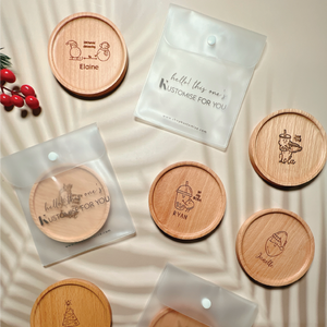 Customised Wood Coasters [Botanical Initial Series]