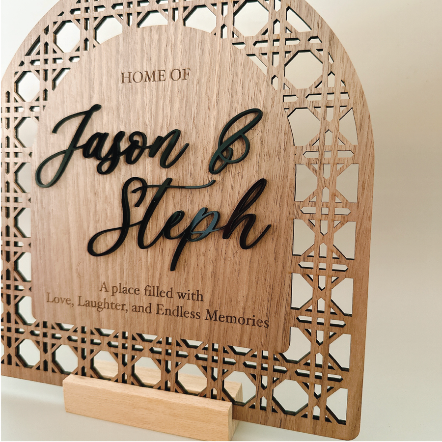 Arch Rattan Home Sign