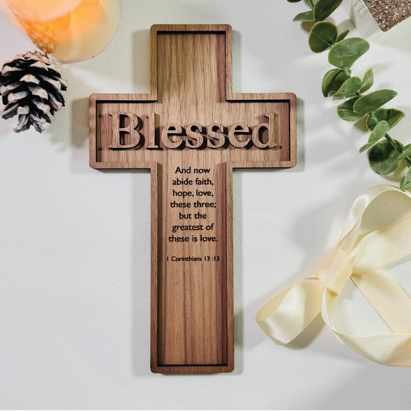 Blessed V2 3D Cross Sign