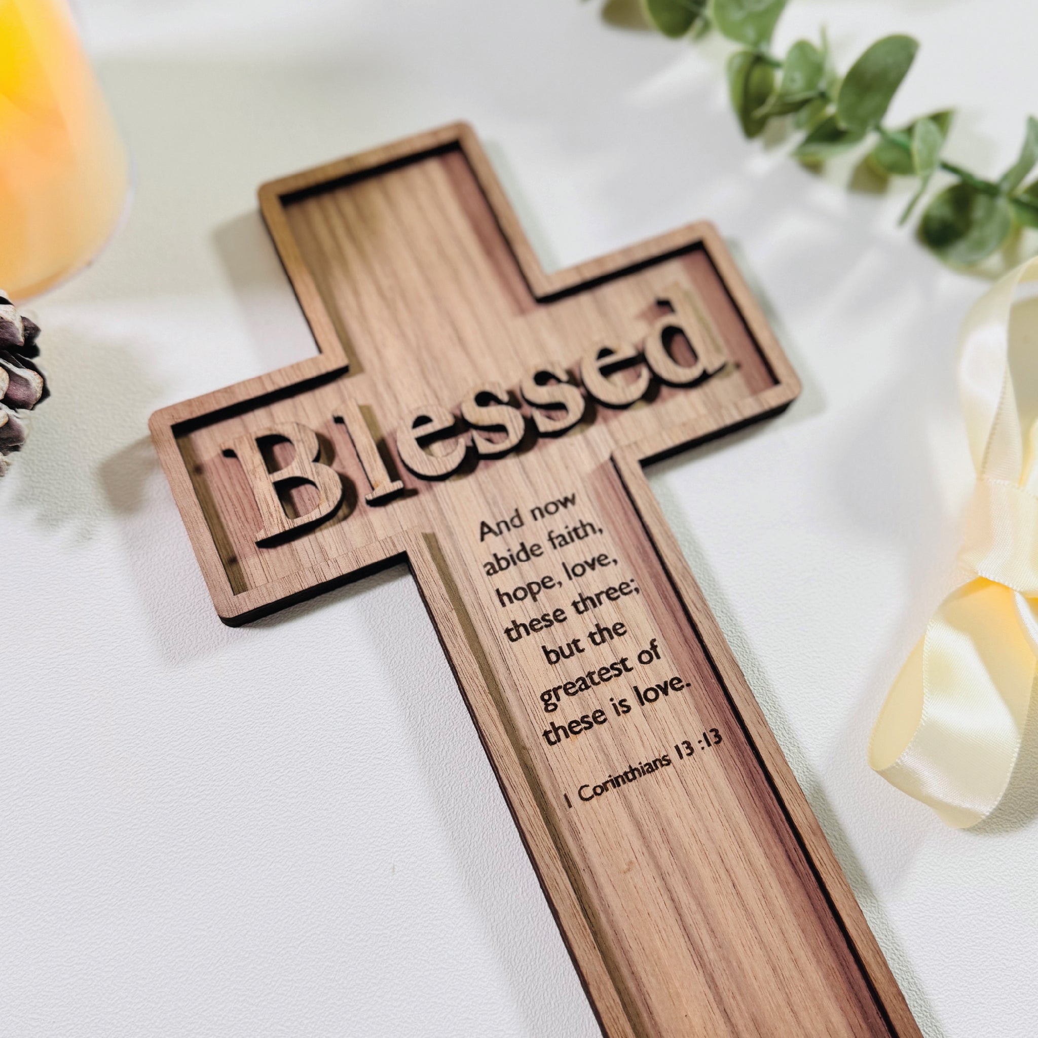 Blessed Cross Sign Blessed V2 3D Cross Sign - SHOPKUSTOMISE