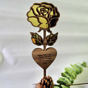 Gold Rose Bloom Message Keepsake