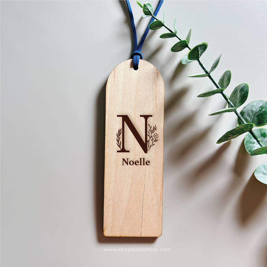 Customised Wood Bookmarks [Botanical Initial Series]