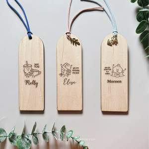 Customised Wood Bookmarks [Positive Pun Series]