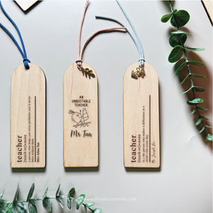 Customised Wood Bookmarks [Teacher's Day Series]