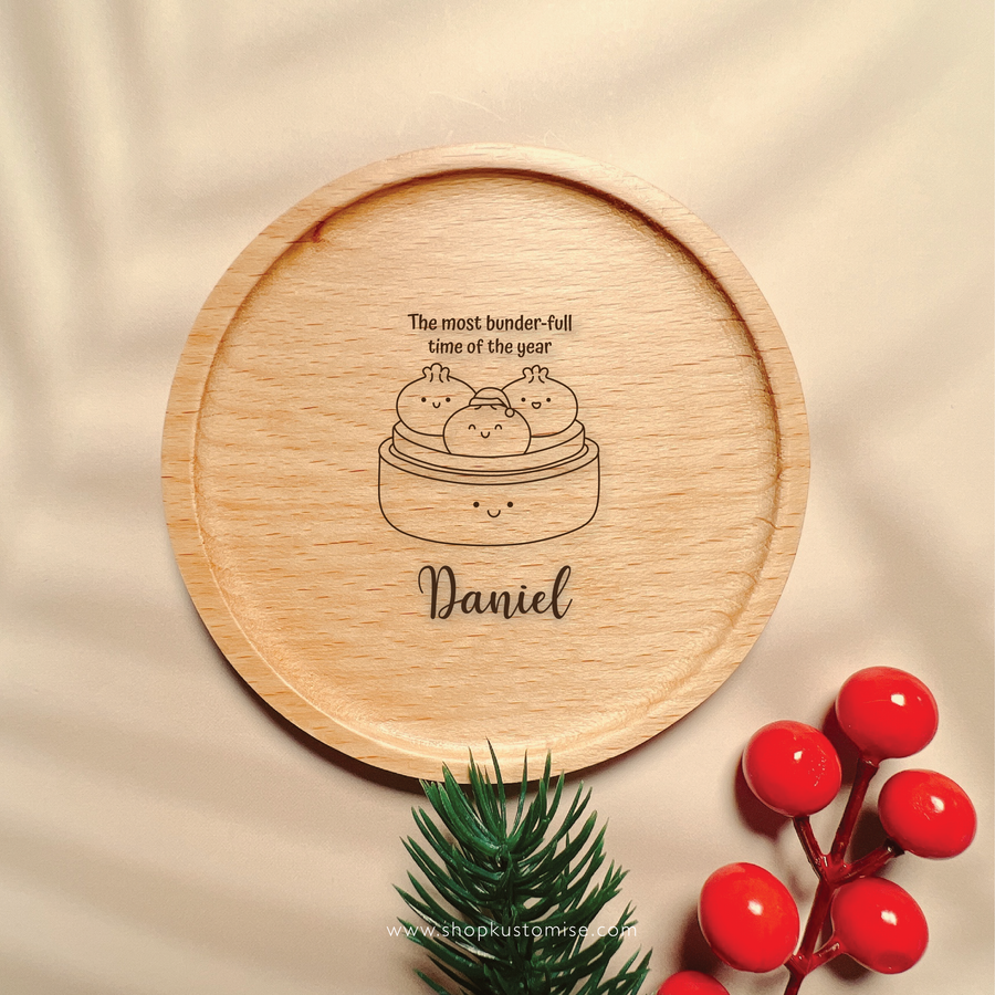 Customised Wood Coasters [Christmas Pun Series]
