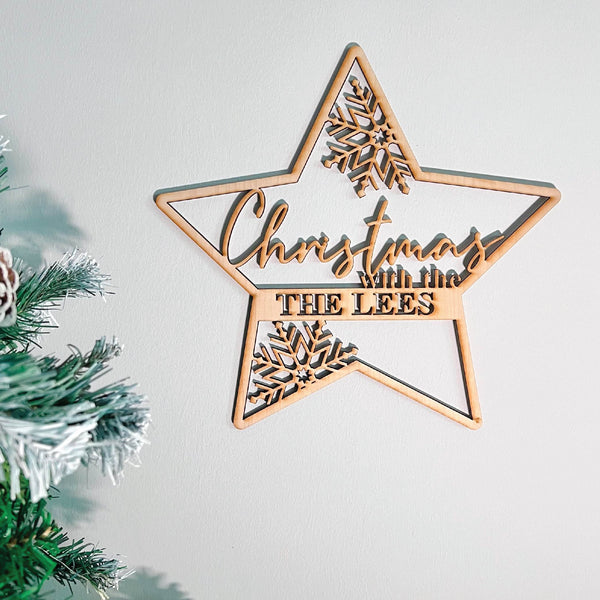 The Snow Star Family Christmas Sign