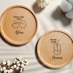 Customised Wood Coasters [Friendship Pun Series]