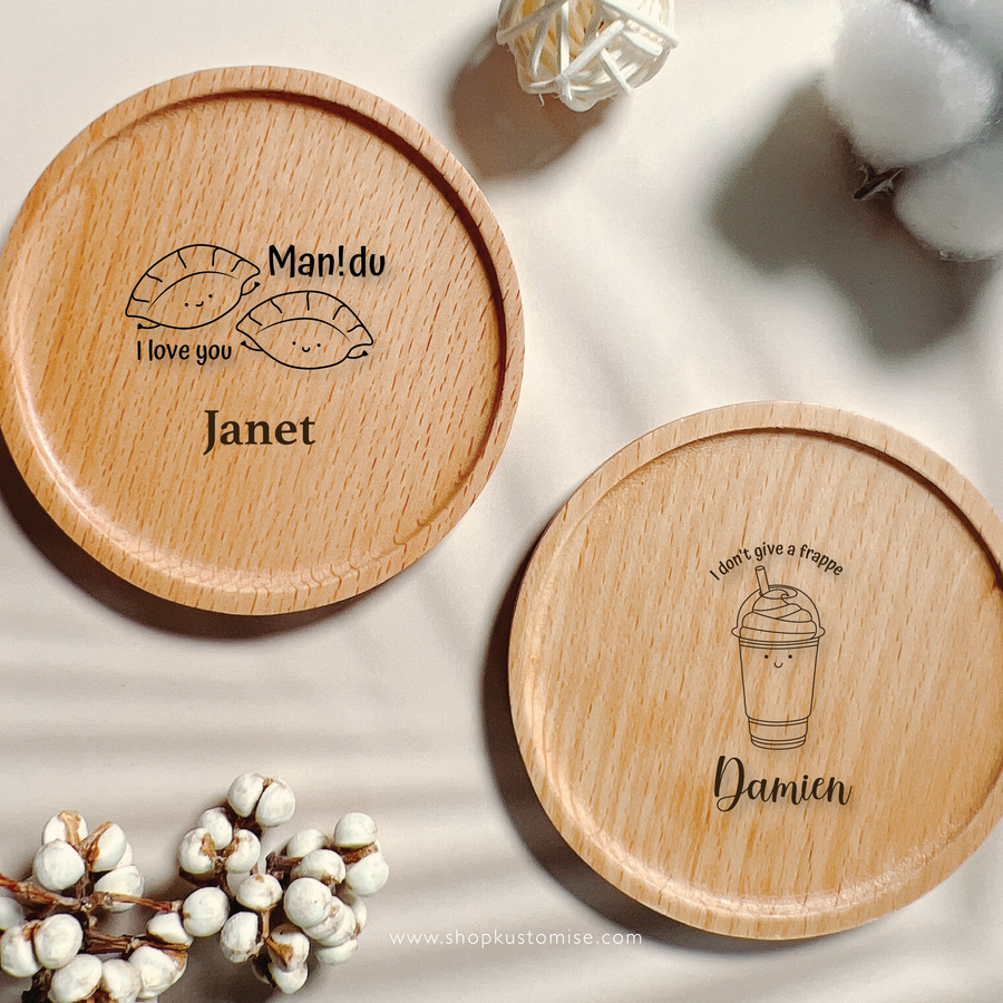 Customised Wood Coasters [Just for Laughs Series]