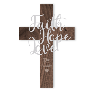 Faith Hope Love 3D Cross Sign