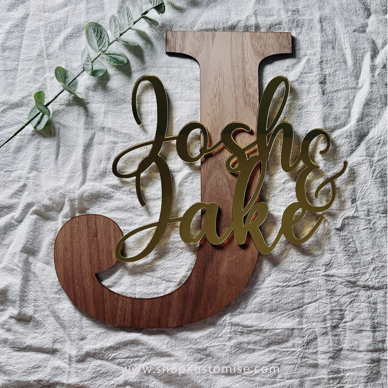Initial Signage Initial & Name Signage - SHOPKUSTOMISE