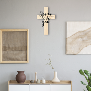 Jesus Love You 3D Cross Sign