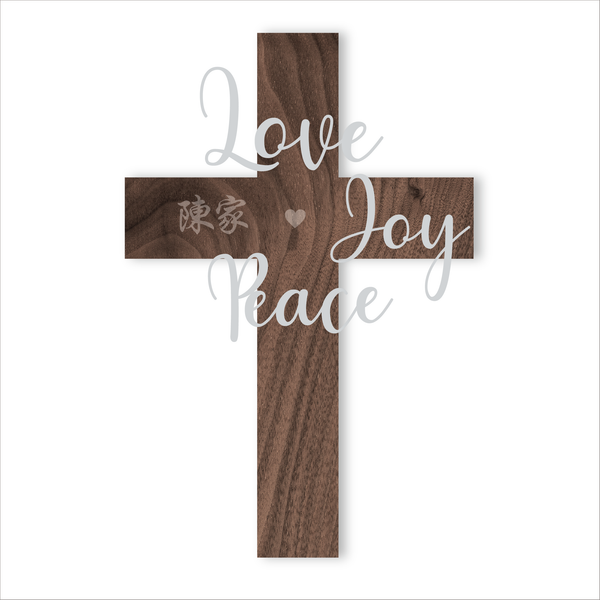 Love Peace Joy 3D Cross Sign