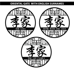 Oriental Gate + English Quote Plaque