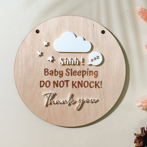 Baby is Sleeping Round v1 Notice Sign