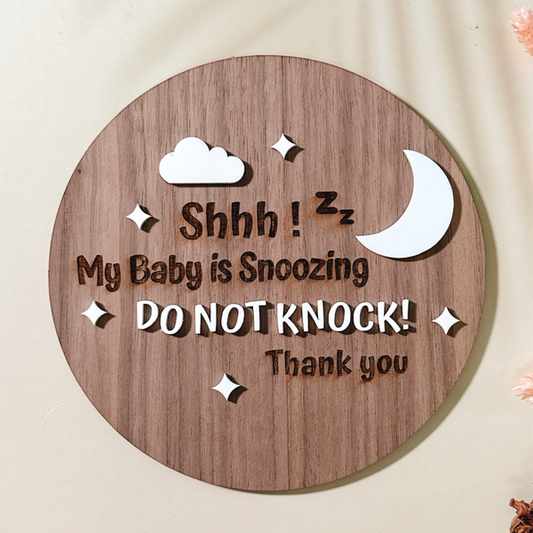 Baby is Sleeping Round v2 Notice Sign