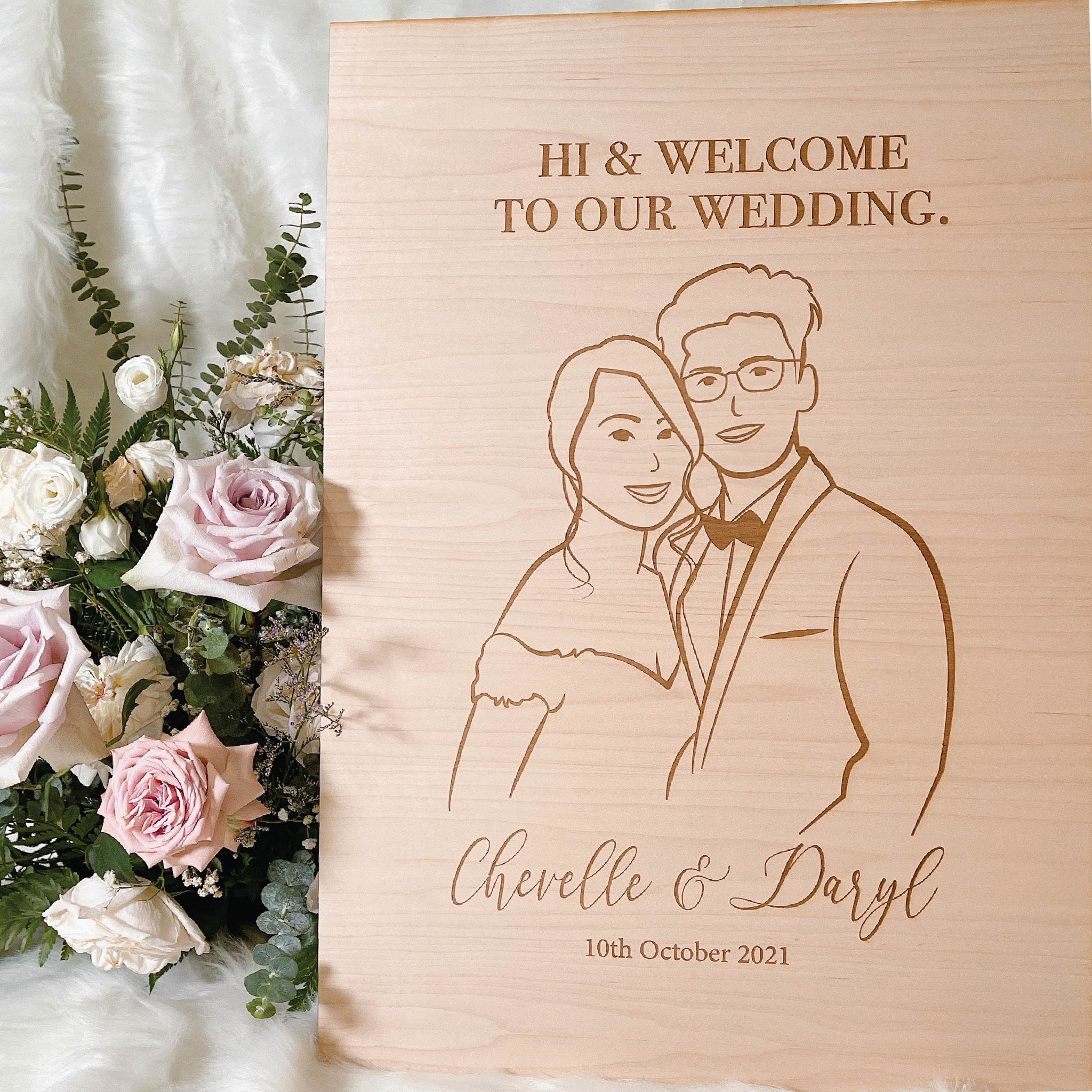 Wedding Welcome Portrait Sign - SHOPKUSTOMISE